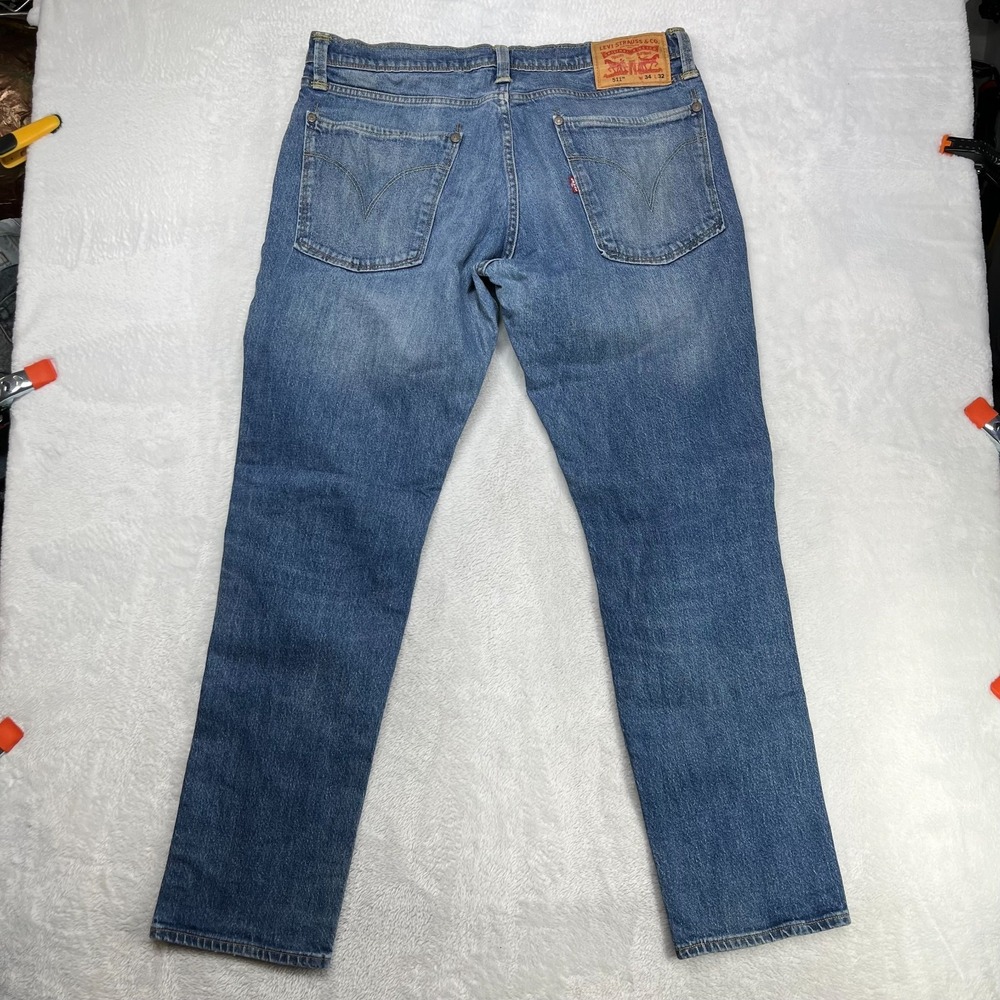 Levi's 511 Straight Jeans Men's Blue Denim Pockets Classic Zip Fly - 34X30.5 - Picture 2 of 13